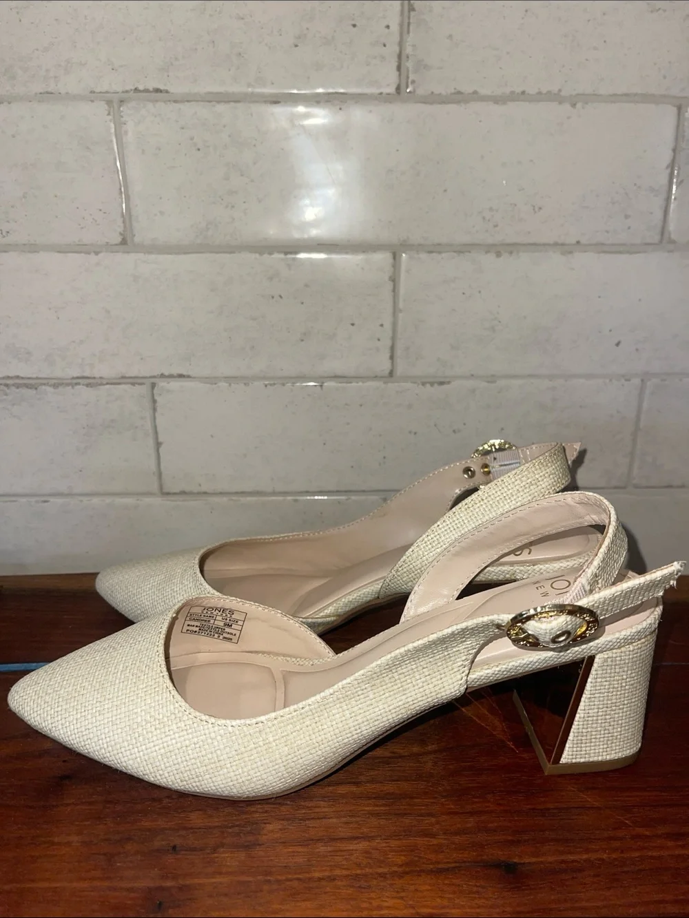 Jones New York Linen Look Sling Back Pumps Size 9